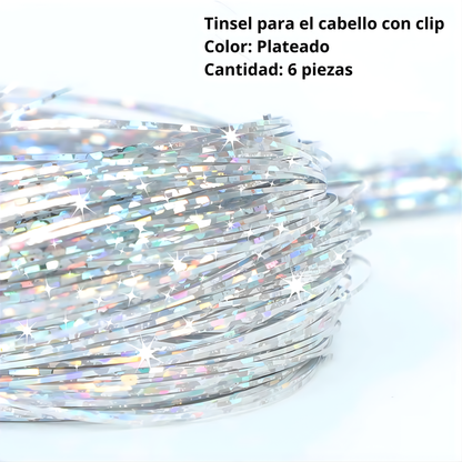 Extensiones Tinsel para el Cabello con Clip